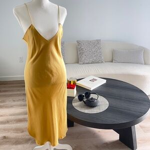 Nili Lotan  Silk Cami Dress in Gold sz M $545